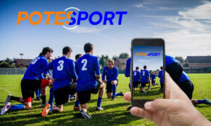 Equipe de foot, genoux à terre